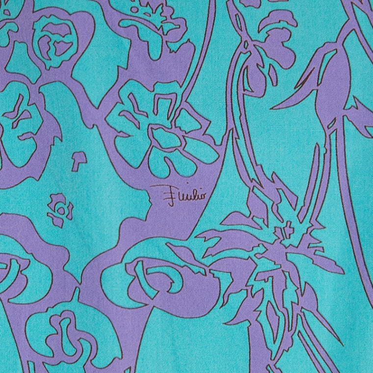 Emilio Pucci Vintage Baumwollbluse mit floralem Signature-Print