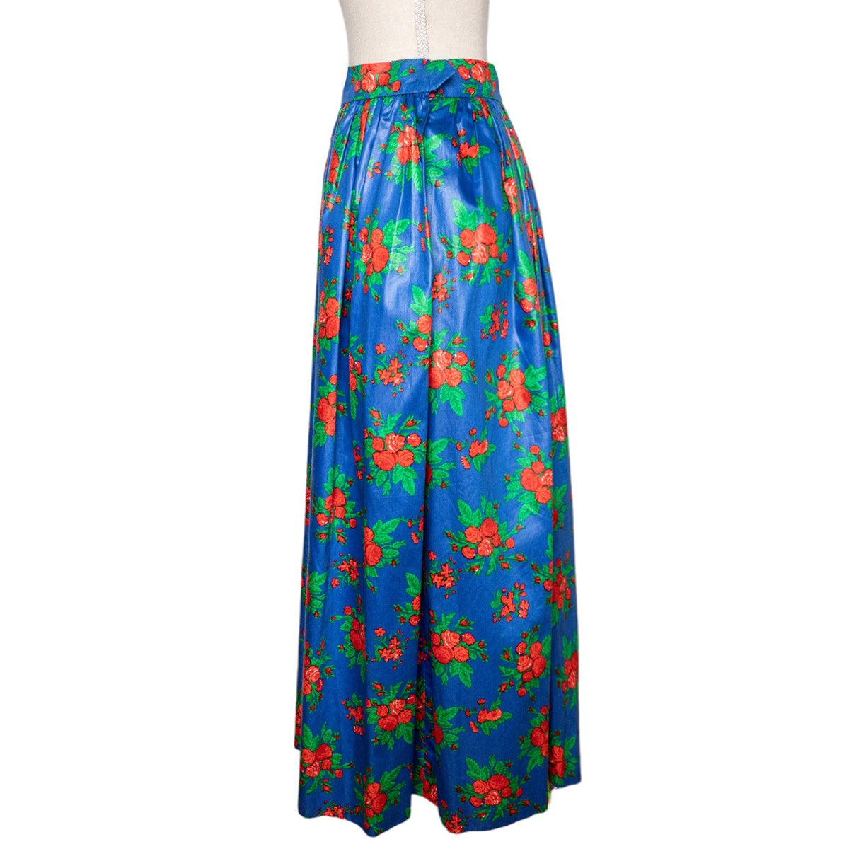 Yves Saint Laurent Rive Gauche Vintage Seidenrock mit floralem Allover-Print und Bindegürtel