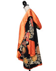 N.N. Vintage Jacke im Kimonostil mit Kapuze und aufwändig besticktem floralen Allover-Print