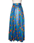 Yves Saint Laurent Rive Gauche Vintage Seidenrock mit floralem Allover-Print und Bindegürtel