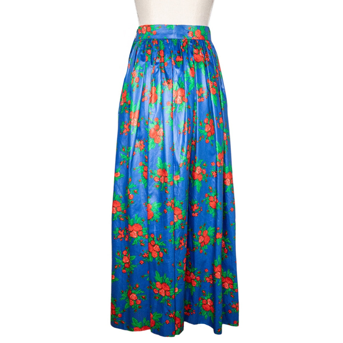 Yves Saint Laurent Rive Gauche Vintage Seidenrock mit floralem Allover-Print und Bindegürtel