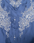 N.N. Vintage Seidenbluse mit aufwändig besticktem Folklore-Muster