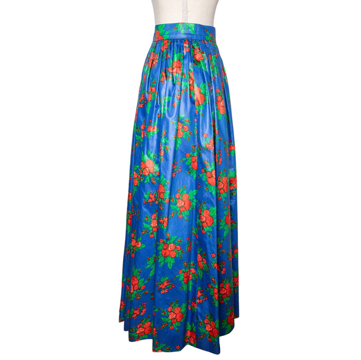 Yves Saint Laurent Rive Gauche Vintage Seidenrock mit floralem Allover-Print und Bindegürtel