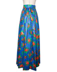 Yves Saint Laurent Rive Gauche Vintage Seidenrock mit floralem Allover-Print und Bindegürtel