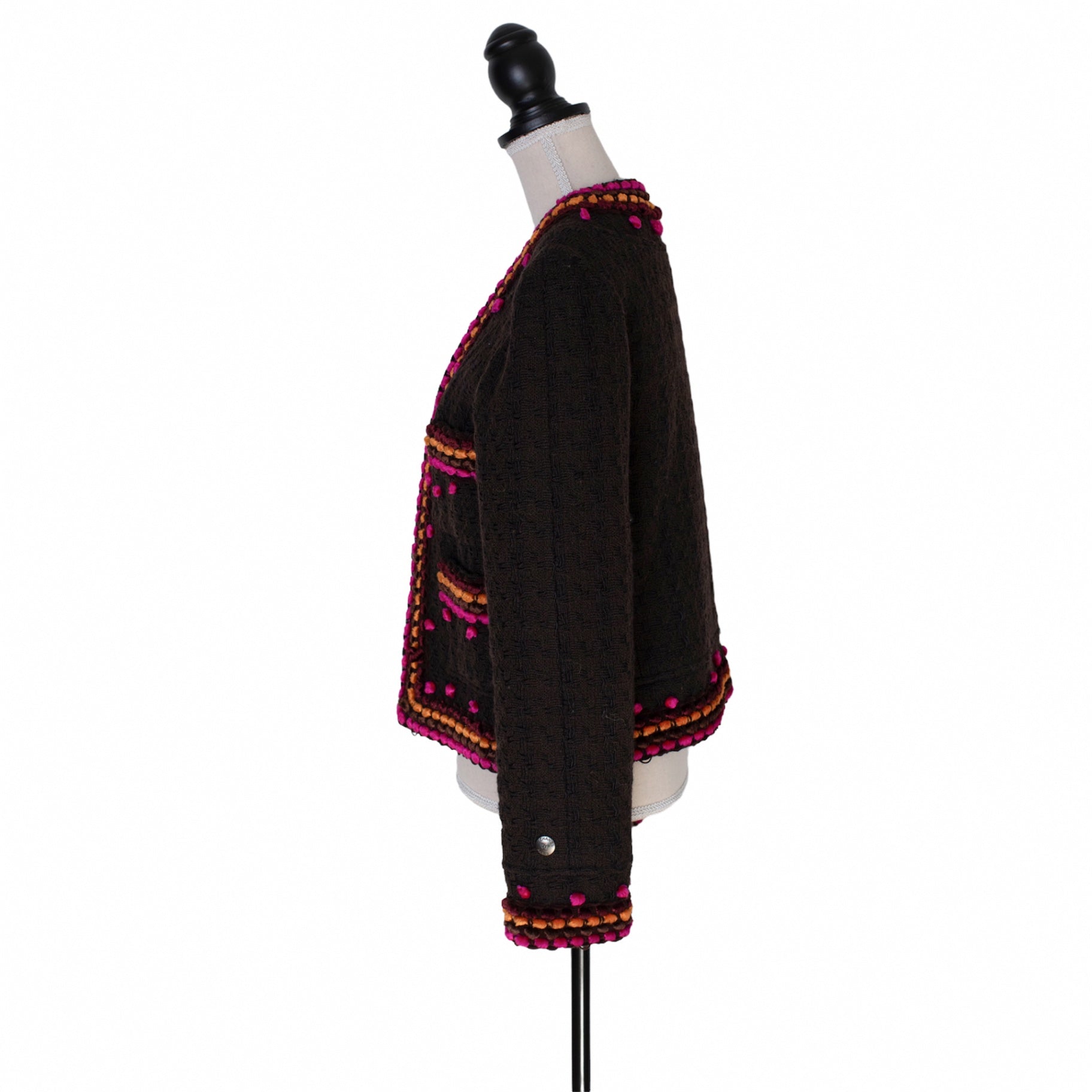 Chanel Taillierter Vintage Blazer mit aufwändigen Zierelementen und aufgesetzten Taschen