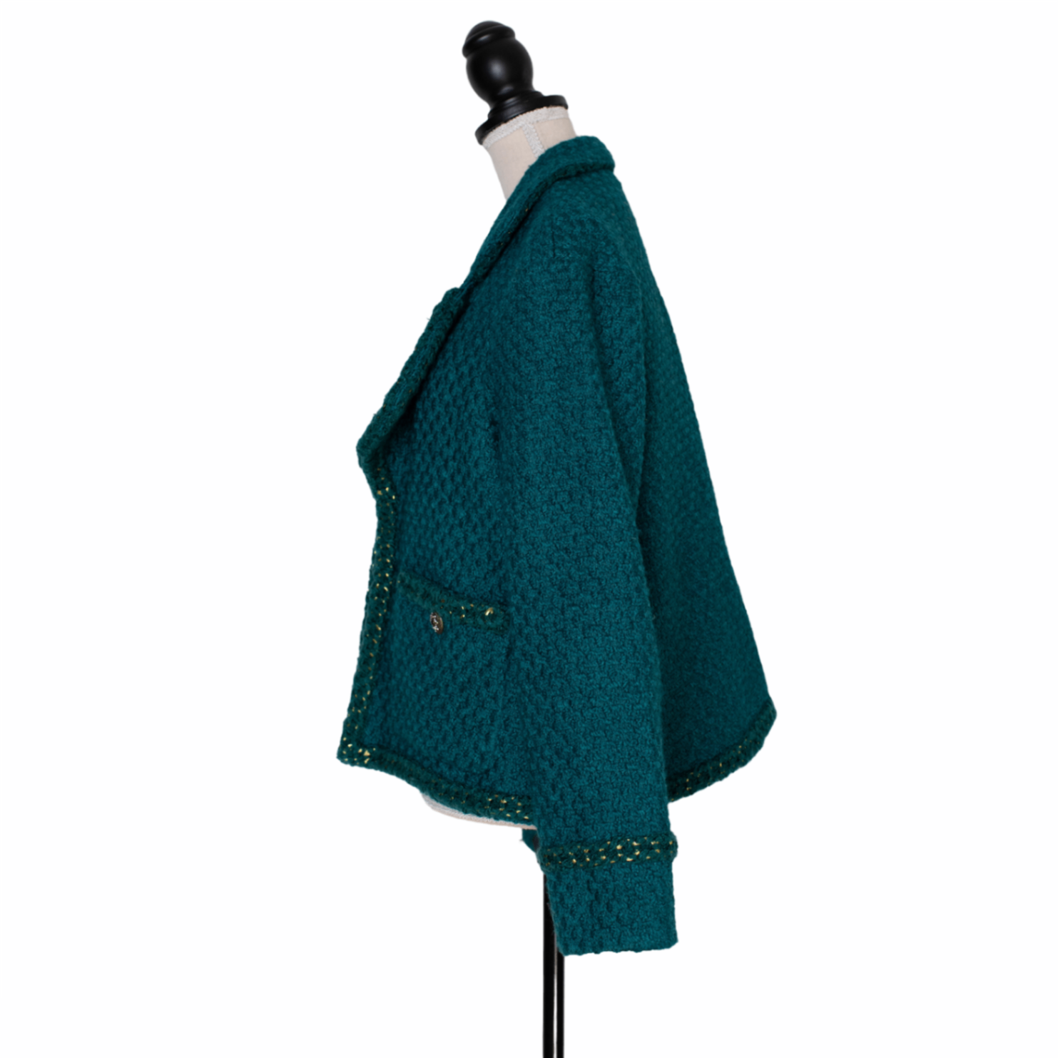 Chanel Weit geschnittener Vintage Blazer mit breitem Revers und aufgesetzten Taschen mit Signature-Knöpfen