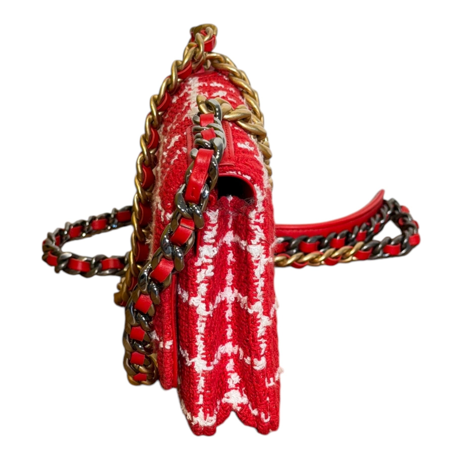 Chanel 19 Wallet on Chain aus Tweed