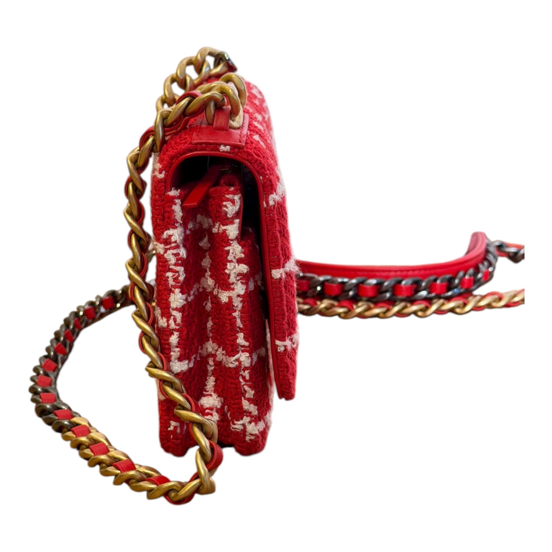 Chanel 19 Wallet on Chain aus Tweed