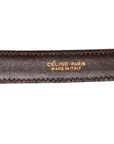 Celine Dunkelbrauner Vintage Gürtel mit Signature Schnalle