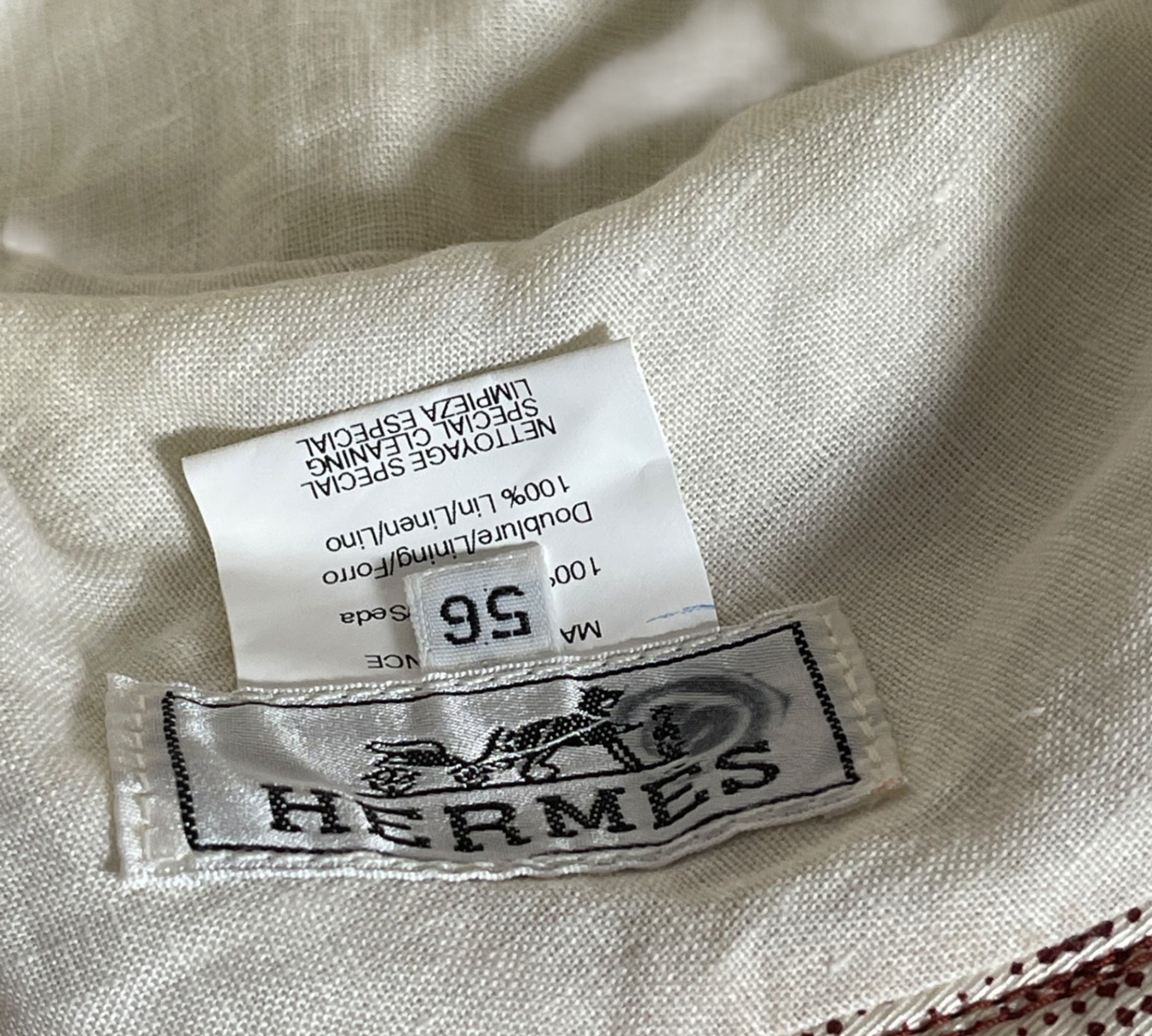 Hermès Sonnenhut aus Seide und Leinen