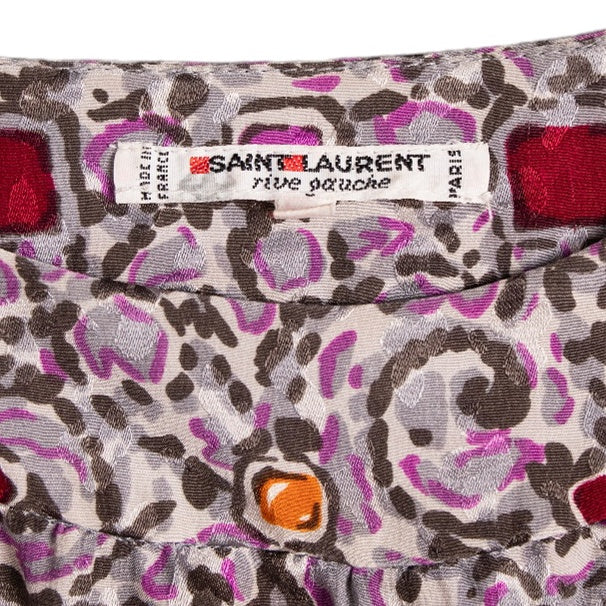 Yves Saint Laurent Rive Gauche Vintage Top aus Seide mit Signature Goldknöpfen