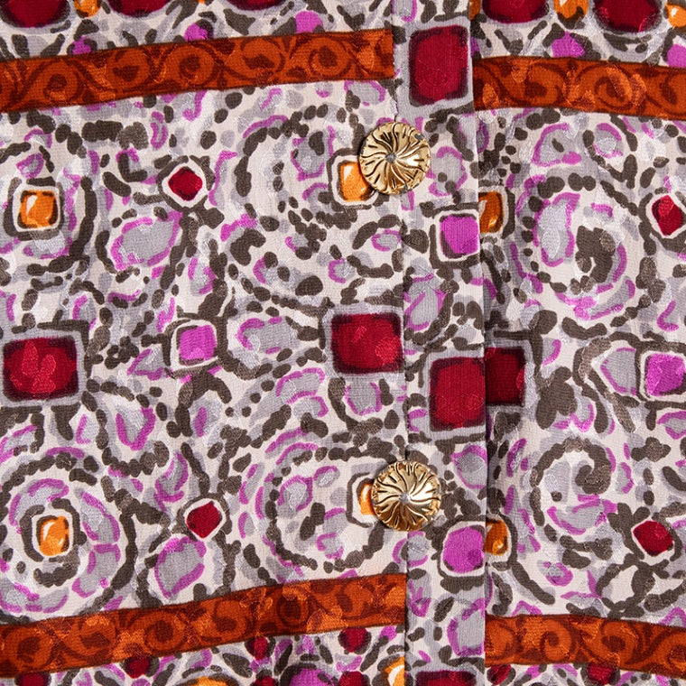 Yves Saint Laurent Rive Gauche Vintage Top aus Seide mit Signature Goldknöpfen