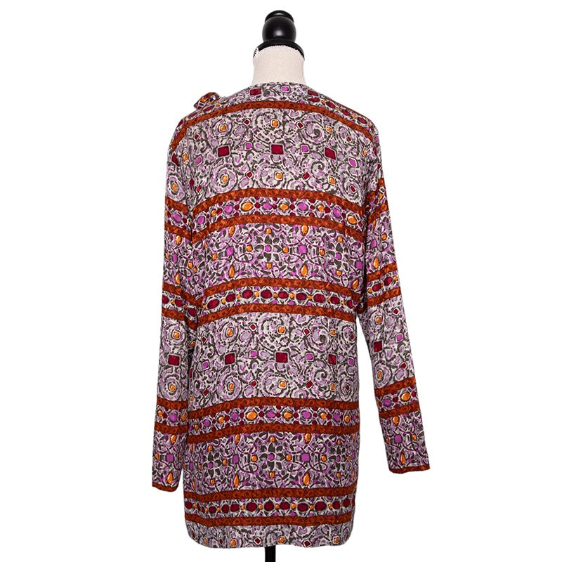 Yves Saint Laurent Rive Gauche Vintage Top aus Seide mit Signature Goldknöpfen