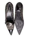 Prada Kitten Heels aus Leder und Tweed