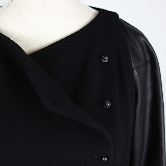 Plein Sud Wollmantel mit Lederärmeln