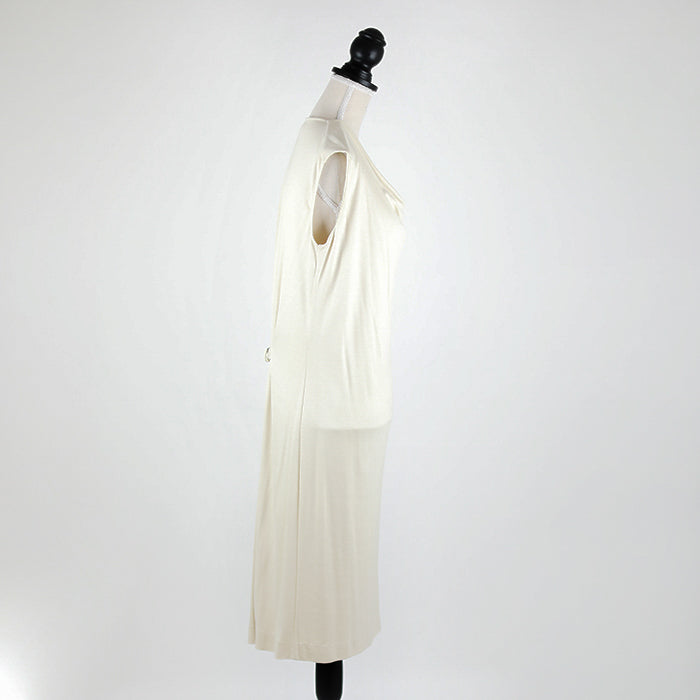 Saint Laurent Ärmelloses Kleid mit Wasserfallkragen