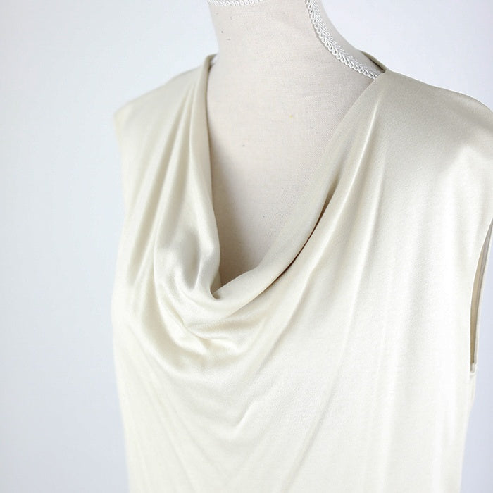 Saint Laurent Ärmelloses Kleid mit Wasserfallkragen