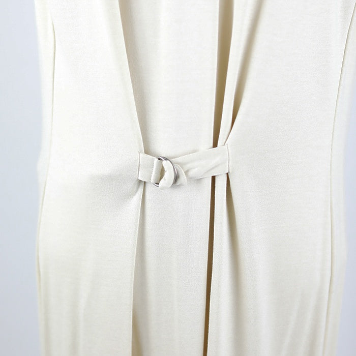 Saint Laurent Ärmelloses Kleid mit Wasserfallkragen