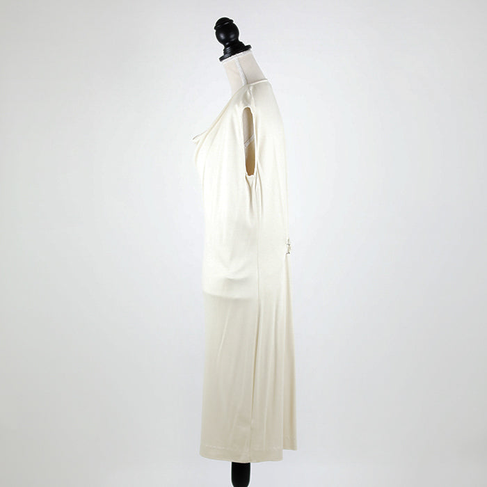 Saint Laurent Ärmelloses Kleid mit Wasserfallkragen