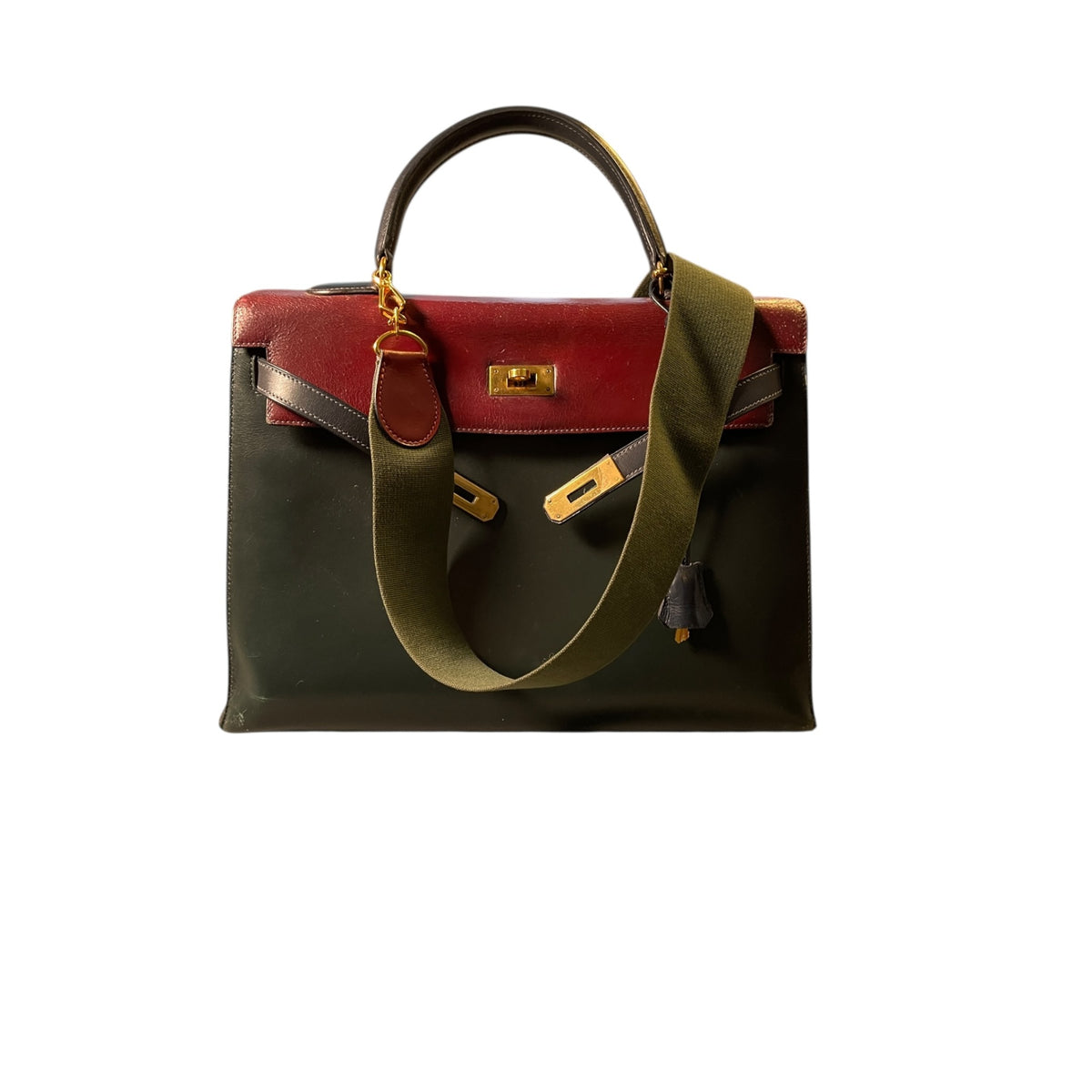 Hermès Seltene Vintage Kelly Bag 35 mit Schulterriemen