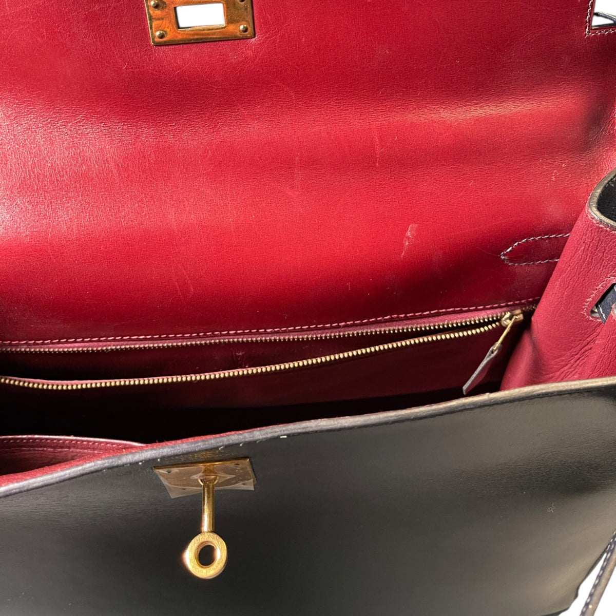 Hermès Seltene Vintage Kelly Bag 35 mit Schulterriemen