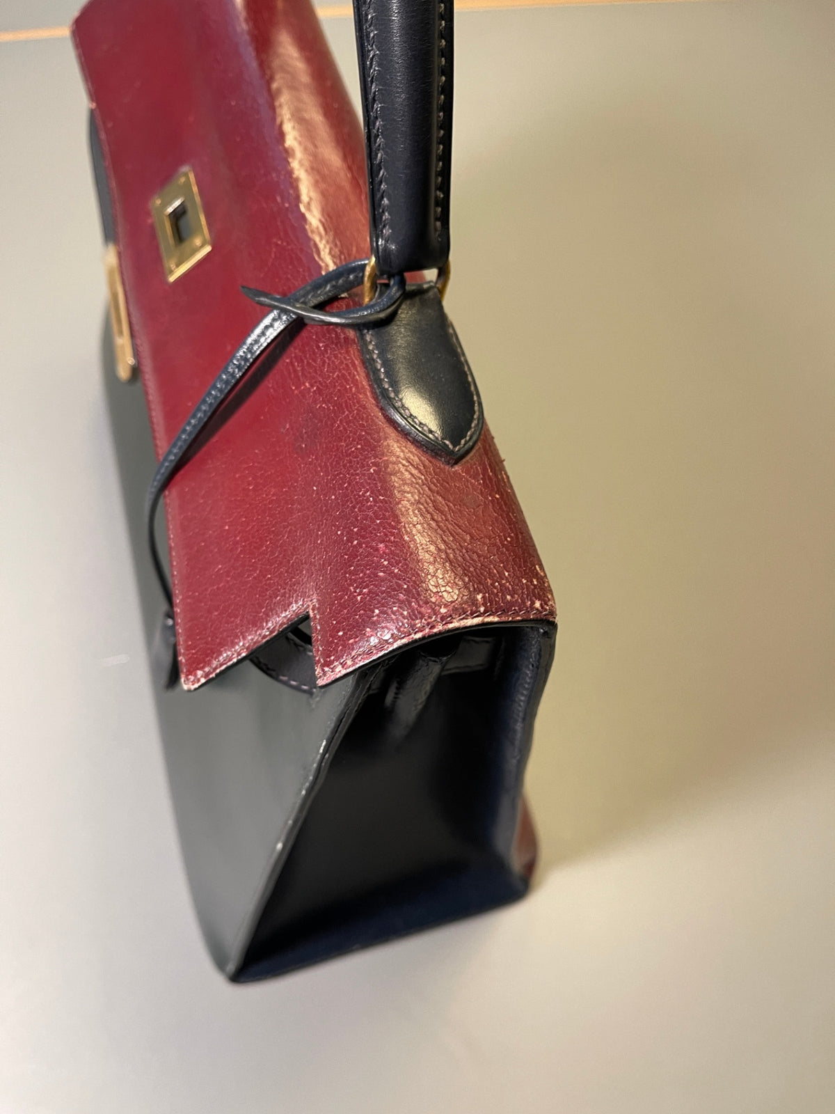 Hermès Seltene Vintage Kelly Bag 35 mit Schulterriemen