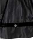 Gucci Schwarzer Vintage Abendblazer mit Samtdetails
