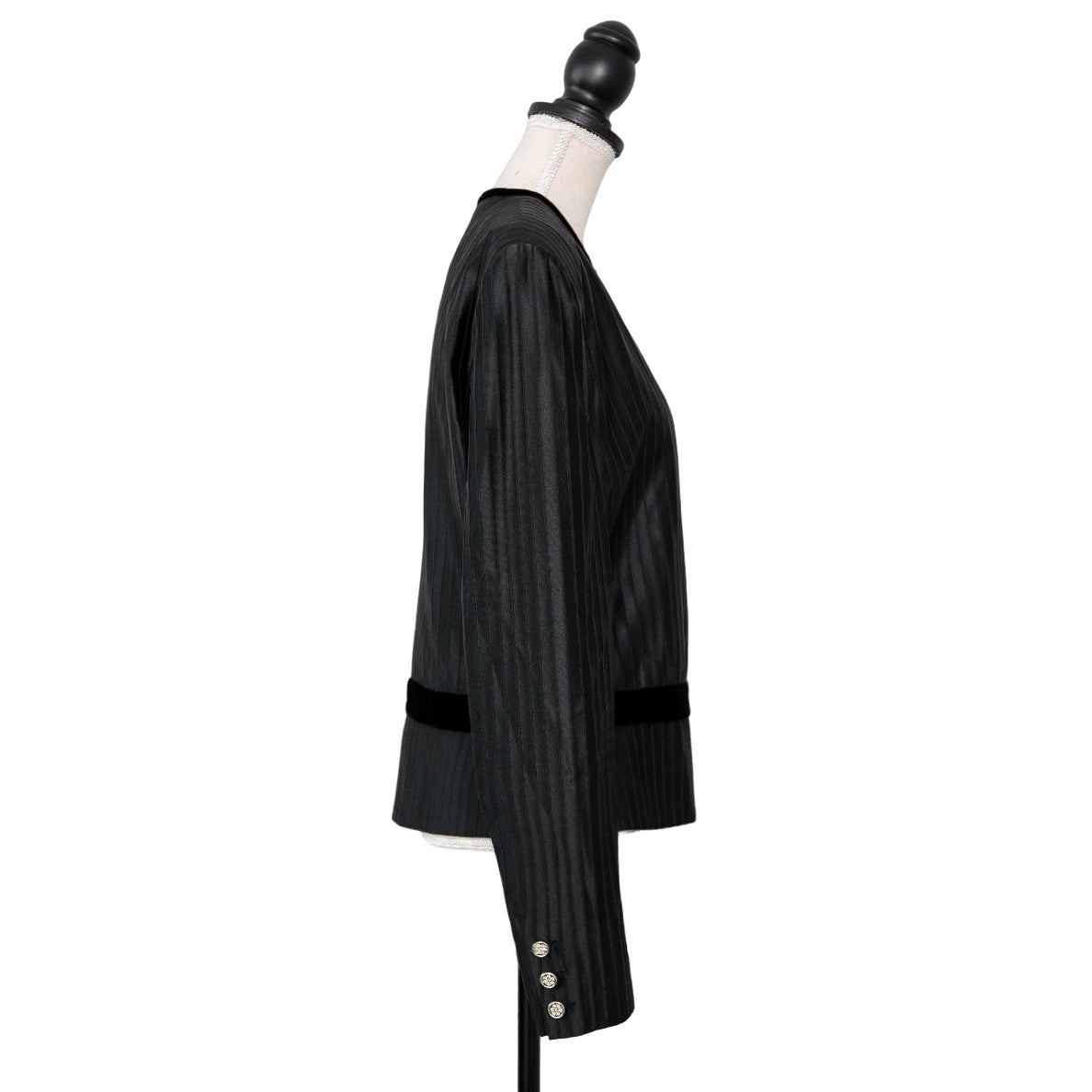 Gucci Schwarzer Vintage Abendblazer mit Samtdetails