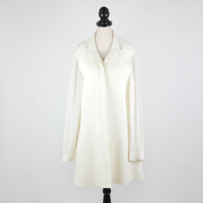 Stella McCartney Geknöpftes Minikleid mit semitransparenten Ärmeln und Rücken