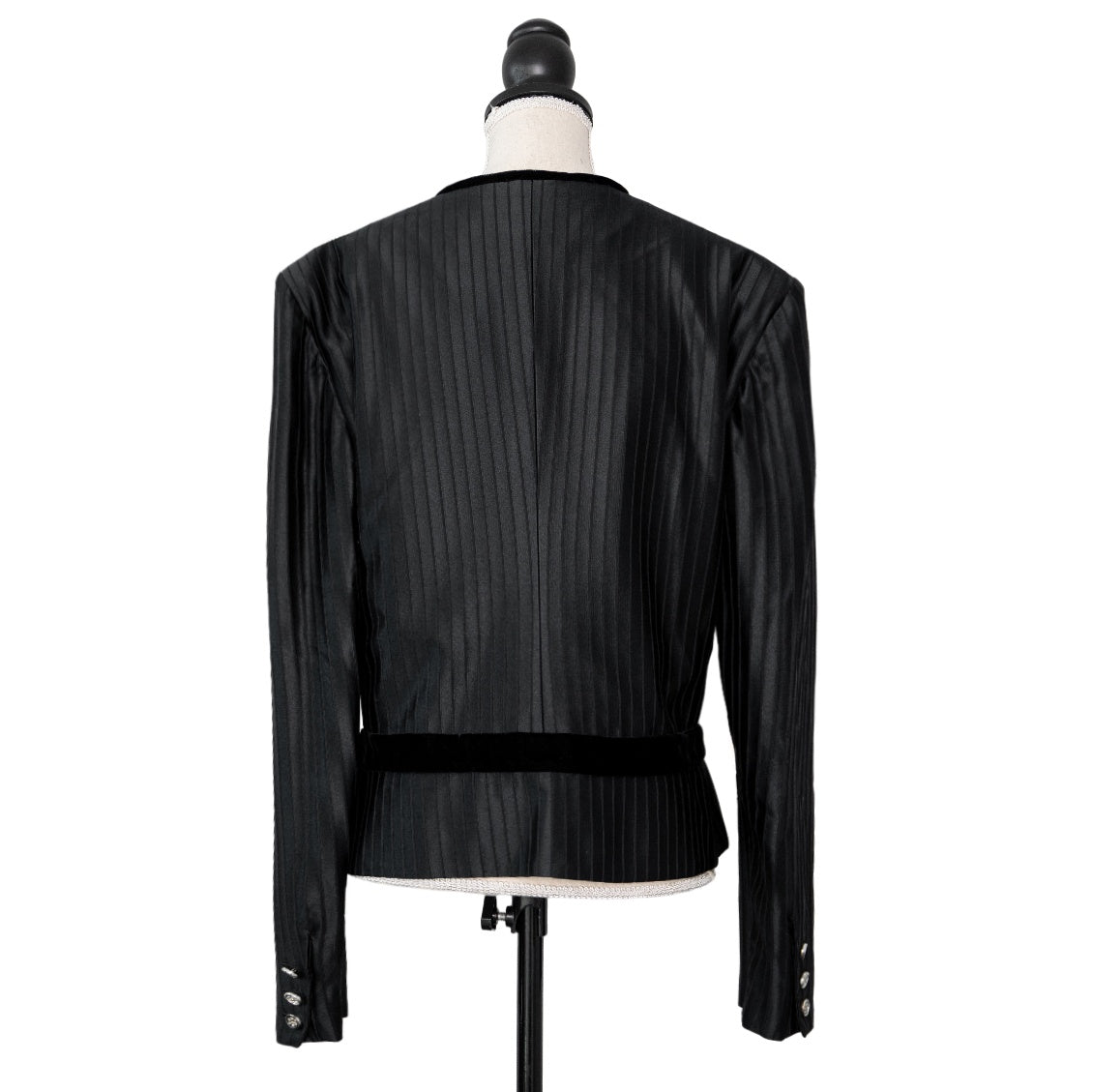 Gucci Schwarzer Vintage Abendblazer mit Samtdetails