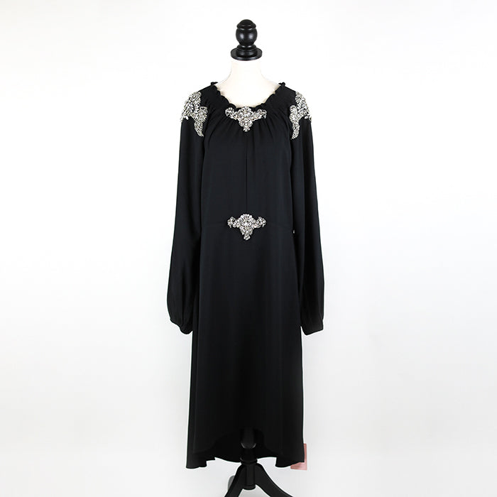 Dodo Bar Or Extravagantes Midi-Kleid mit auffälligen Swarovski-Verzierungen