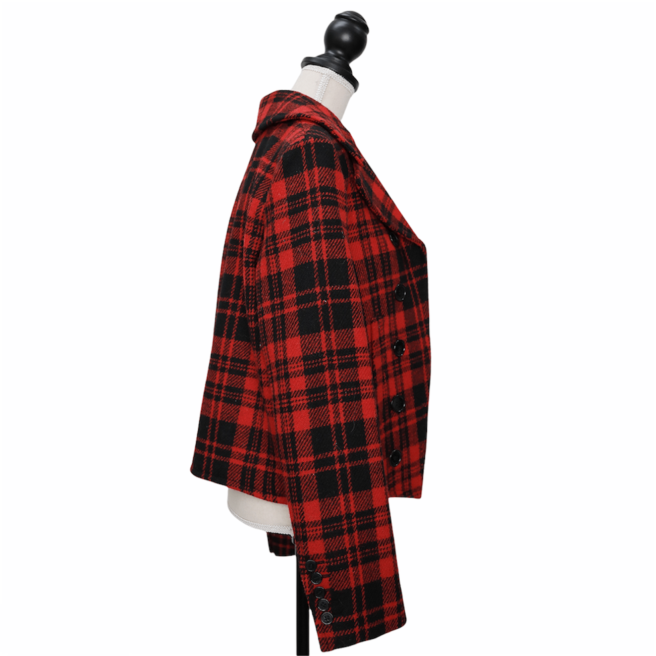 Saint Laurent Karierte Cropped Jacke im "Tartan"-Look