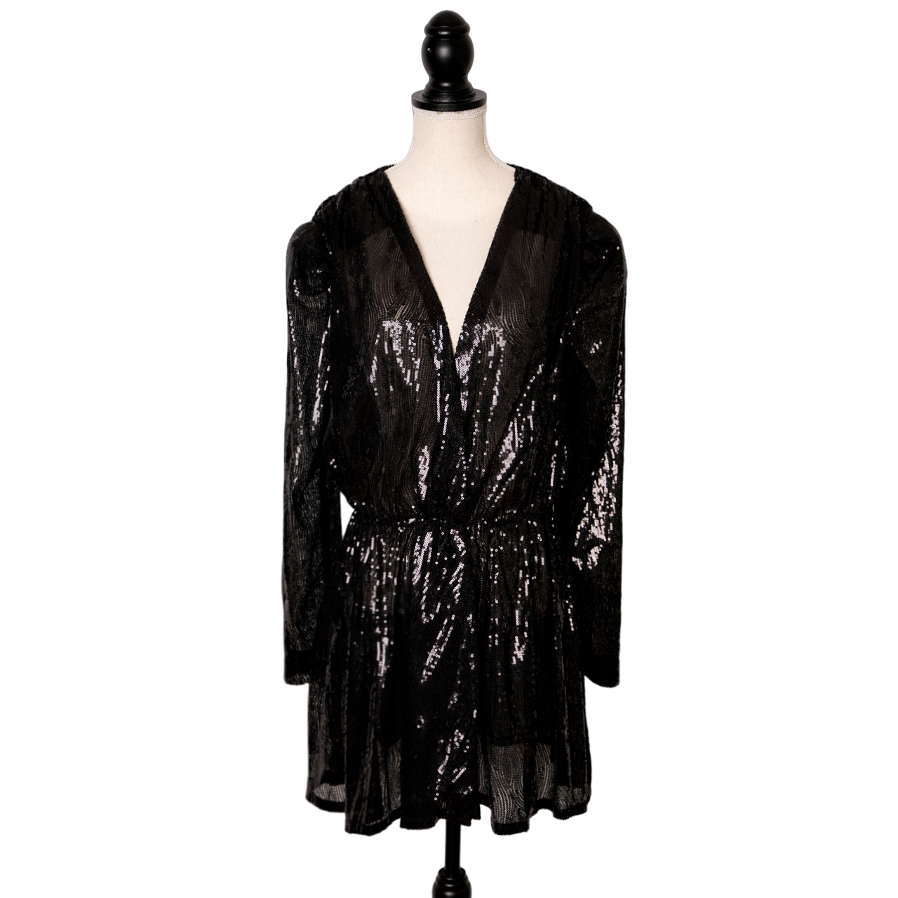 Amen Extravagantes semitransparentes Minikleid mit Pailletten