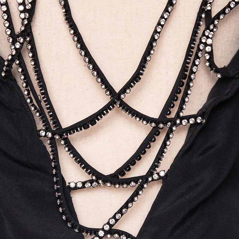 Loris Azzaro Vintage Abendkleid mit aufwändig gestalteter Rückenpartie