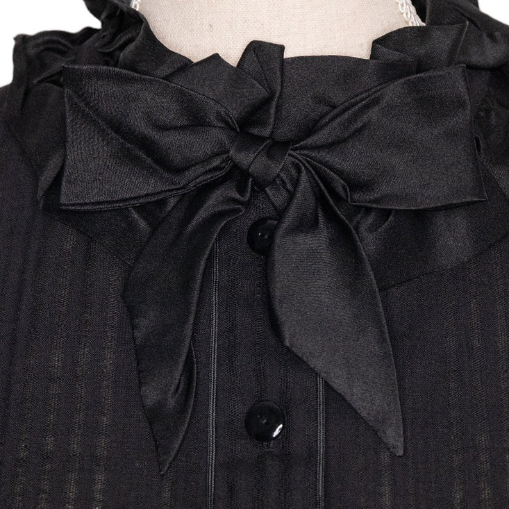 Yves Saint Laurent Rive Gauche Hochgeschlossene Vintage Bluse mit Schluppe