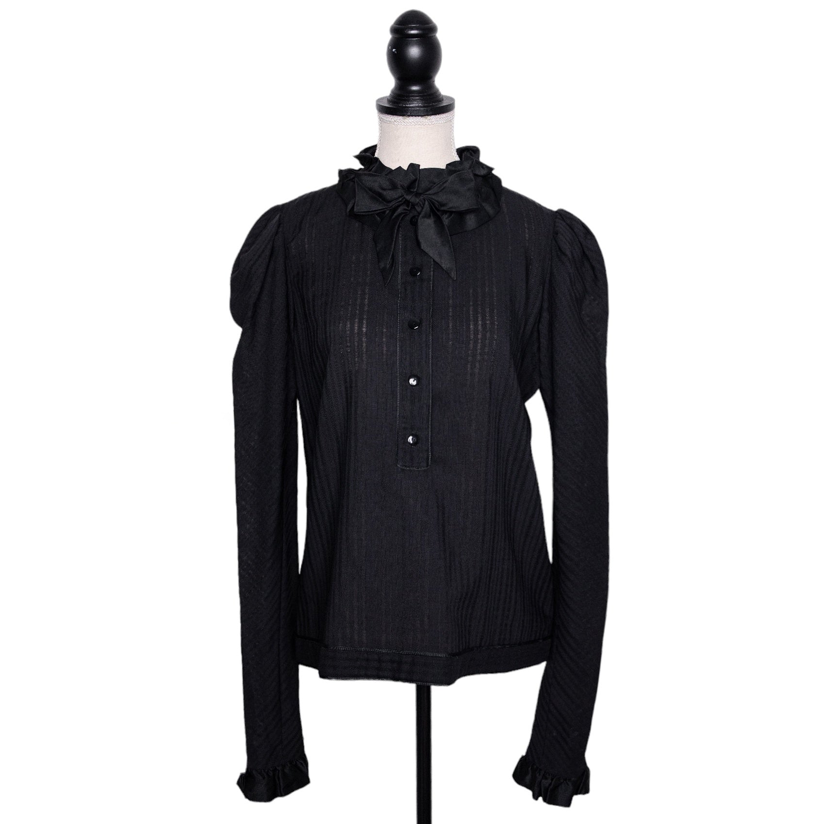 Yves Saint Laurent Rive Gauche Hochgeschlossene Vintage Bluse mit Schluppe