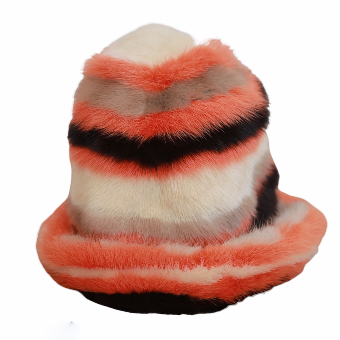 Irene of New York Gestreifte Vintage Nerzmütze