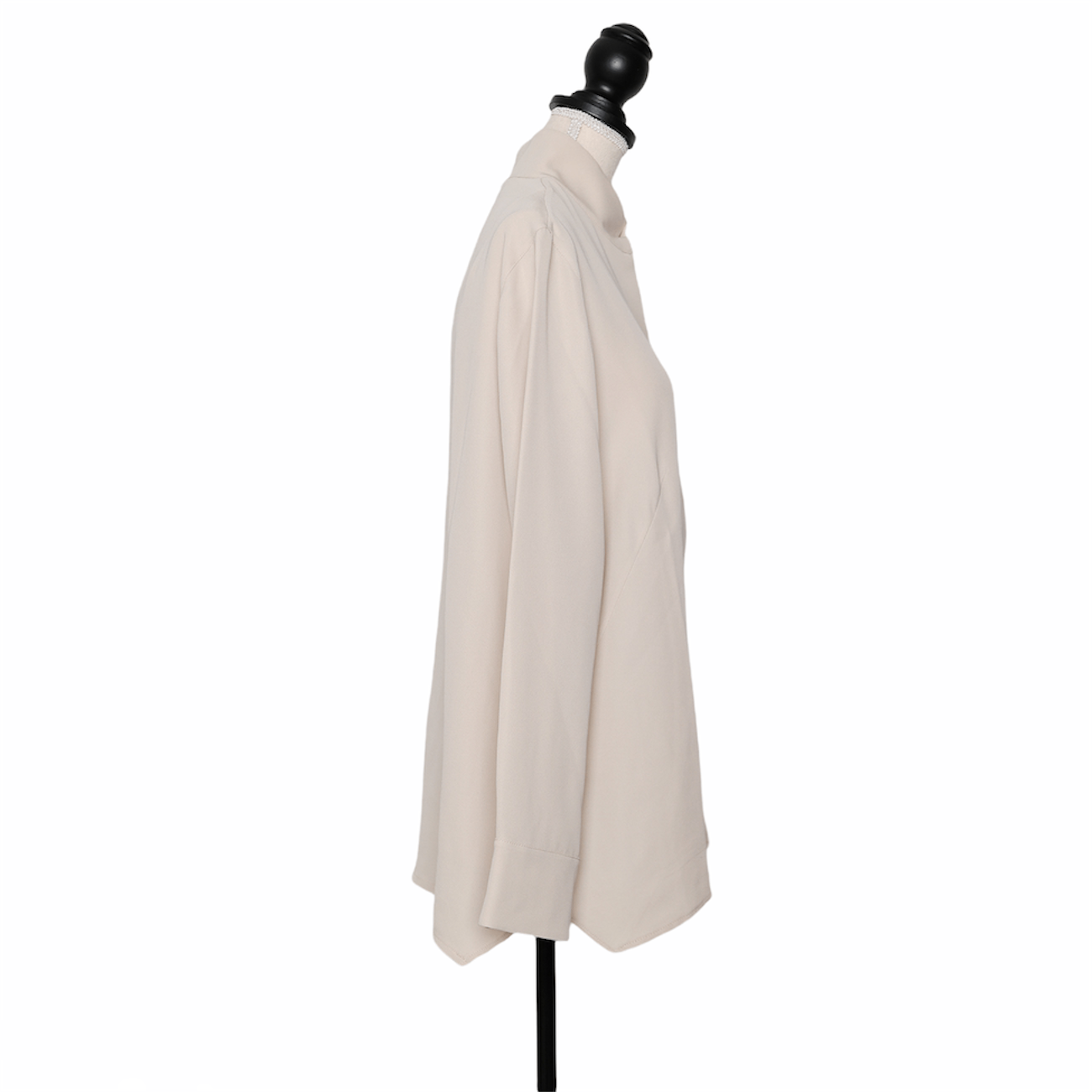 Akris Seidenbluse mit Stehkragen und Reißverschluss