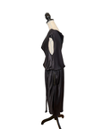 Lanvin Asymetrisches Midikleid mit Wasserfallkragen und Reißverschlüssen