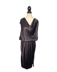 Lanvin Asymetrisches Midikleid mit Wasserfallkragen und Reißverschlüssen