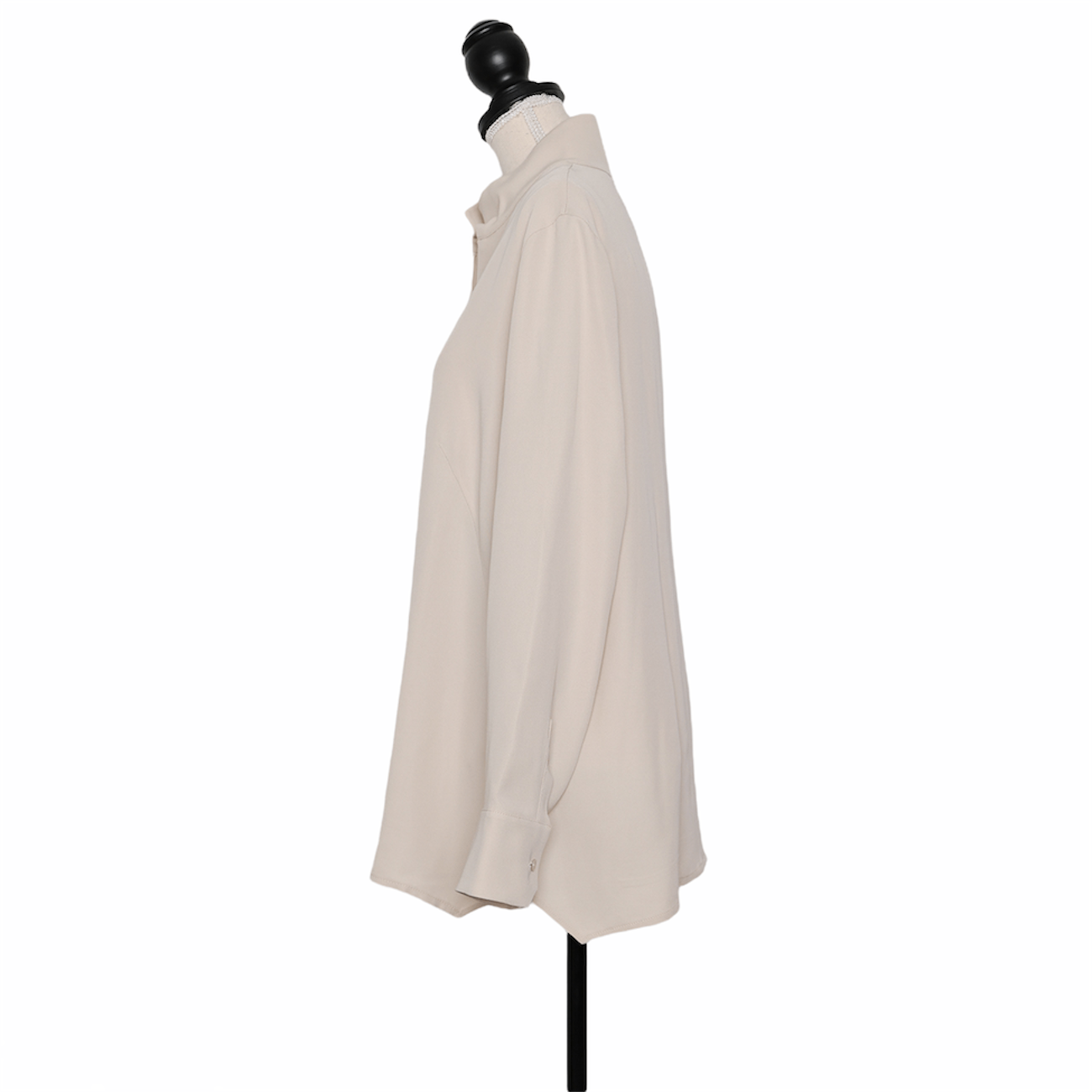 Akris Seidenbluse mit Stehkragen und Reißverschluss