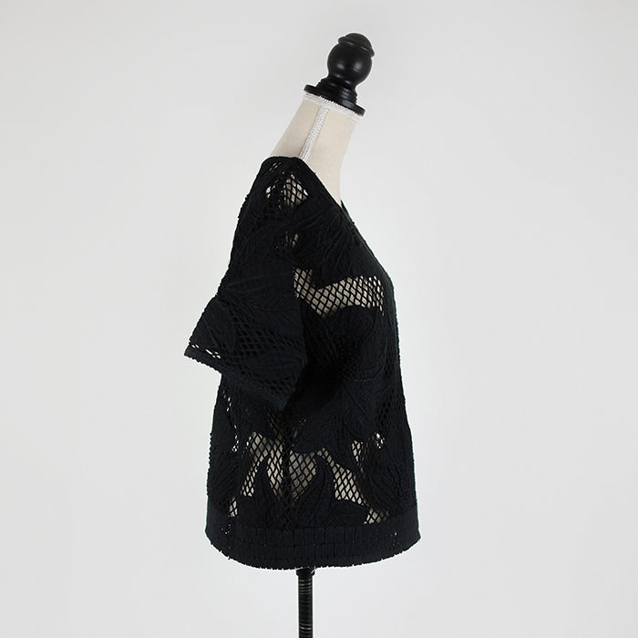 Isabel Marant Étoile Aufwändig besticktes semitransparentes Top im Häkellook