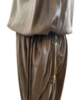 Lanvin Asymetrisches Midikleid mit Wasserfallkragen und Reißverschlüssen