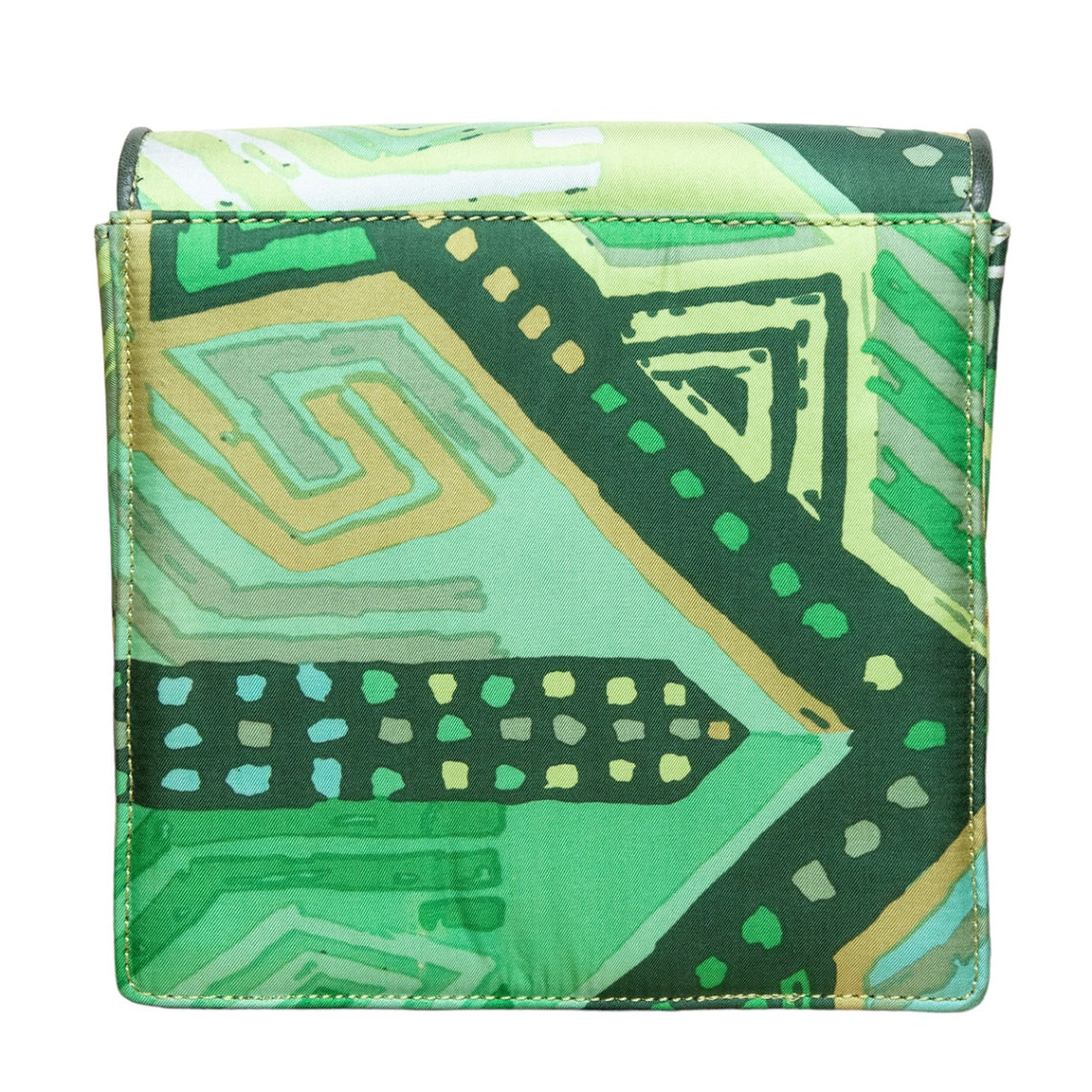 Rianna + Nina Crossbody-Tasche im grünen Grafik-Print mit goldener Body-Kette