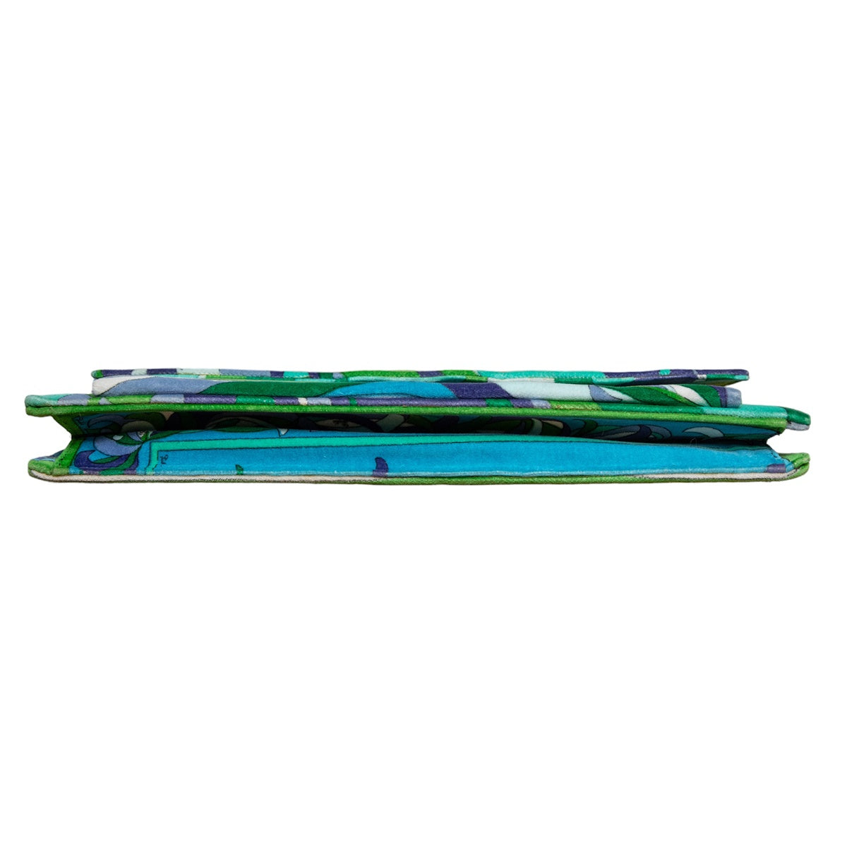 Emilio Pucci Vintage Samt-Clutch im Signature-Print und goldenem Ketten-Henkel