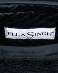 Ella Singh Vintage Handtasche mit aufwändiger Allover-Stickerei und Volants