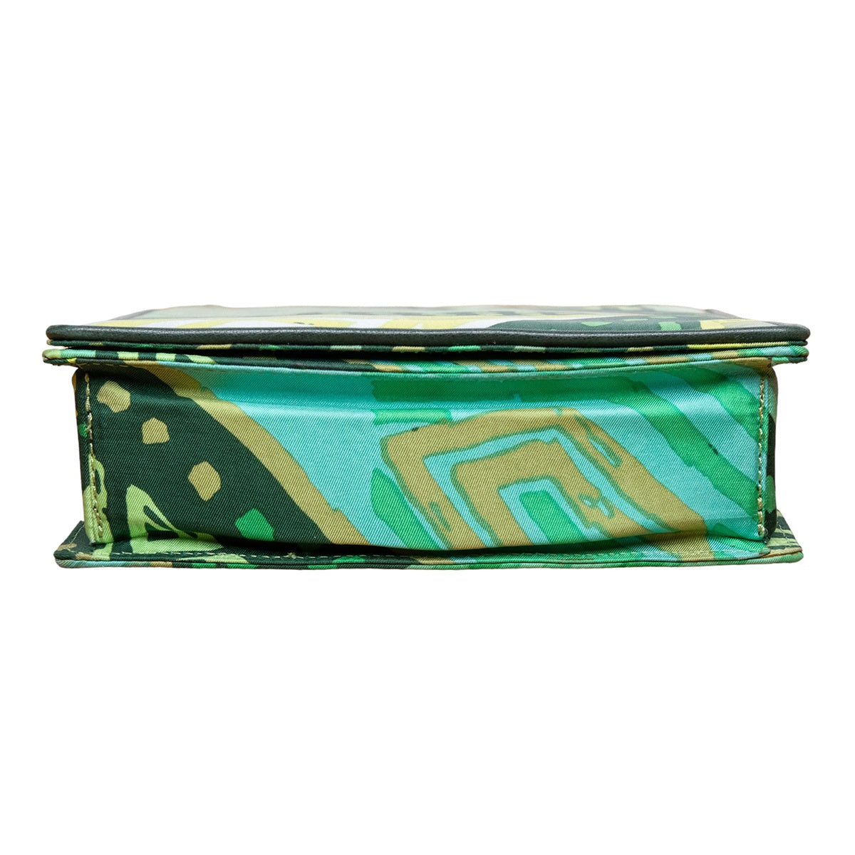 Rianna + Nina Crossbody-Tasche im grünen Grafik-Print mit goldener Body-Kette