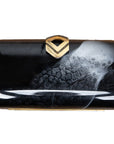 Maggiora España Vintage Abendtasche mit auffälligem Gold-Verschluss