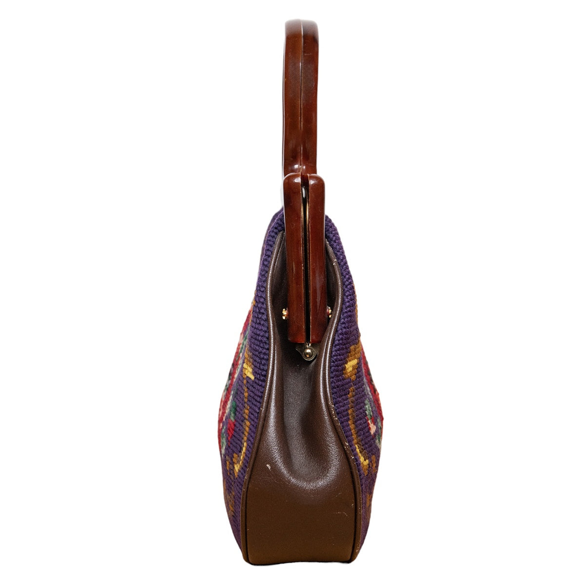 N.N. Vintage Handtasche mit stilvoller Allover-Stickerei und hochwertigem Materialmix