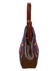 N.N. Vintage Handtasche mit stilvoller Allover-Stickerei und hochwertigem Materialmix